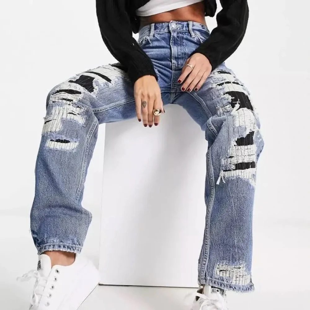 Free People We The Free Mccoy destroyed boyfriend jeans in blue - Size 27 - Picture 2 of 4